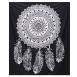 Colcha Algodón Doble B&N + Tapiz - Atrapasueños | HogarLider