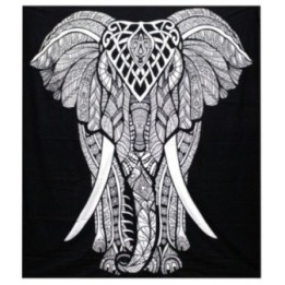 Colcha Doble Algodón B&N + Tapiz - Elefante | HogarLider