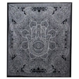 Colcha Doble Algodón B&N + Tapiz - Hamsa | HogarLider