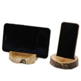 Lrg Gamal Wood Phone Holder - Whitewash | HogarLider