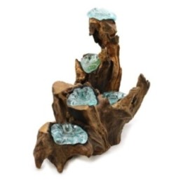 Portavelas Molton Glass Five sobre madera | HogarLider