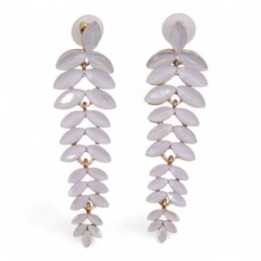 Pendientes de Cristal Vintage - Largo - Perla | HogarLider
