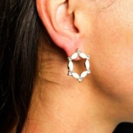 Pendientes de Cristal Vintage - Aro - Perla | HogarLider