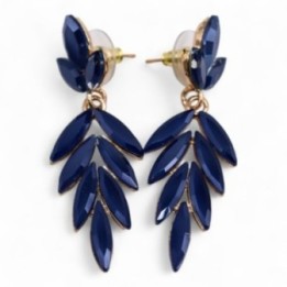Pendientes de Cristal Vintage - Largo - Azul | HogarLider