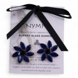 Pendientes de Cristal Vintage - Flores - Azul | HogarLider