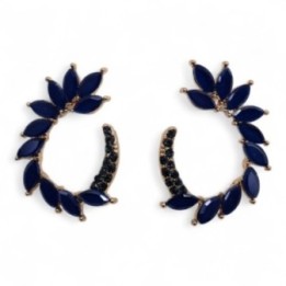 Pendientes de Cristal Vintage - Aro - Azul | HogarLider