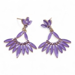 Pendientes de Cristal Vintage - Largo - Lavanda | HogarLider