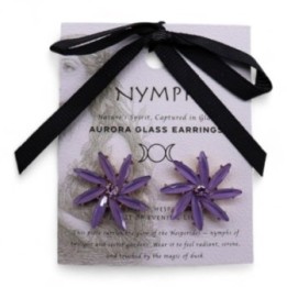Pendientes de Cristal Vintage - Flores - Lavanda | HogarLider