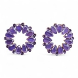Pendientes de Cristal Vintage - Aro - Lavanda | HogarLider