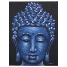 Cuadro de Buda - Detalle de Brocado en Azul | HogarLider