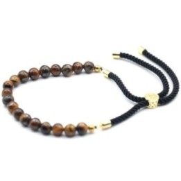 Pulsera de hilo negro con Ojo de Tigre | HogarLider