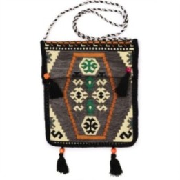 Bolso bandolera de festival Kilim gris pálido | HogarLider