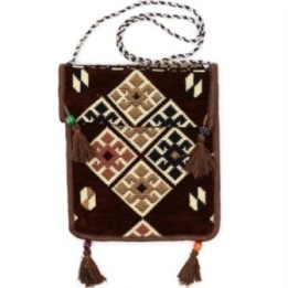 Bolso bandolera de festival Kilim de chocolate | HogarLider