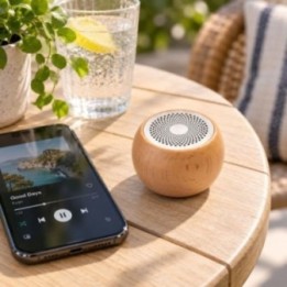 Mini altavoz de madera con Efecto Mandela | HogarLider