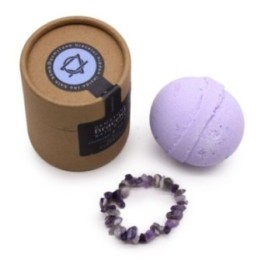 Bomba de baño con pulsera de gemas de amatista | HogarLider