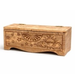 Caja deslizante tallada con Sol y Luna | HogarLider
