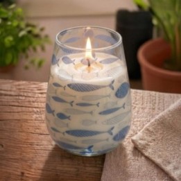 Velas en tarro de vidrio alto - Brisa marina | HogarLider