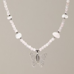 Collar de gema de cuarzo rosado… · AW-NyNeck-04 | HogarLider