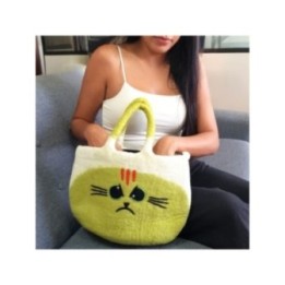 Bolso de fieltro grande de gato gruñón | HogarLider