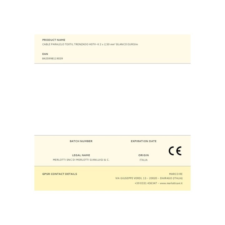 CABLE PARALELO TEXTIL TRENZADO… · EL3-11903 | HogarLider