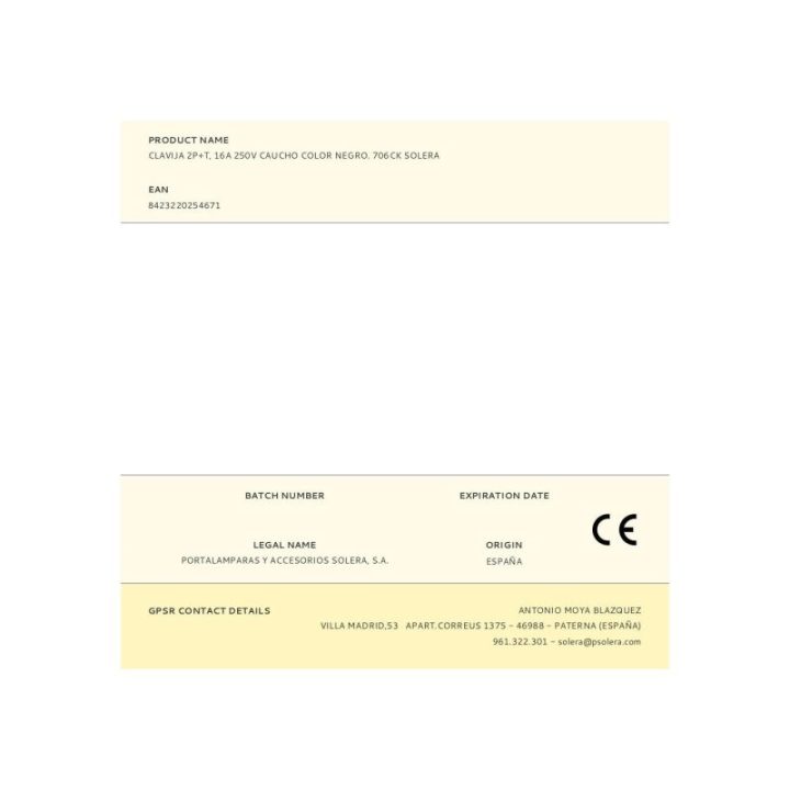 CLAVIJA 2P+T, 16A 250V CAUCHO COLOR… · EL3-40042 | HogarLider