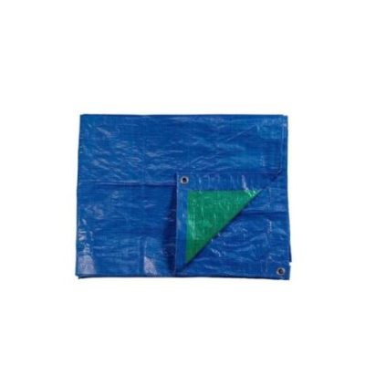 TOLDO POLIETILENO DE DOBLE CARA COLOR AZUL/VERDE, DENSIDAD 90 g / m², 4 x 6 m