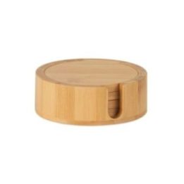 POSAVASOS DE BAMBÚ CON SOPORTE Ø11 x 4 cm | HogarLider