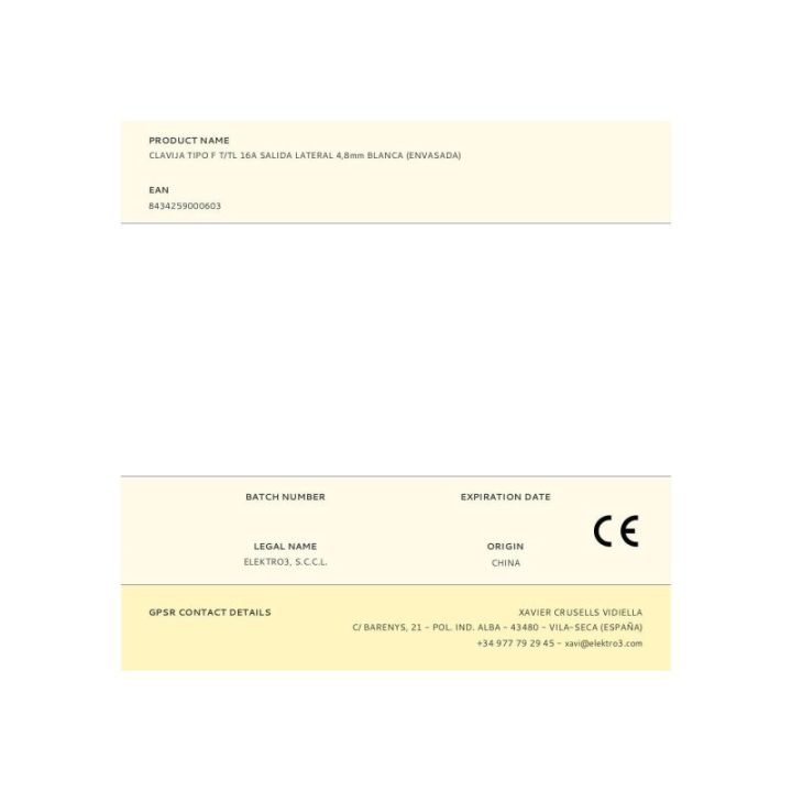 CLAVIJA TIPO F T/TL 16A SALIDA… · EL3-E40006 | HogarLider