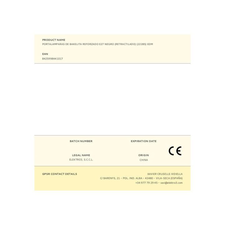 PORTALAMPARAS DE BAKELITA REFORZADO… · EL3-R44101 | HogarLider