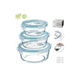 SET 3 FIAMBRERAS DE BOROSILICATO REDONDAS | HogarLider