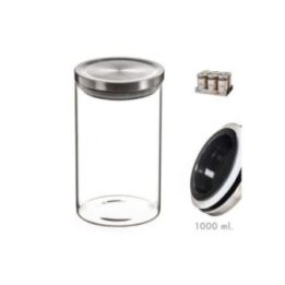 TARRO DE CRISTAL CON TAPA DE METAL 1000 ml | HogarLider