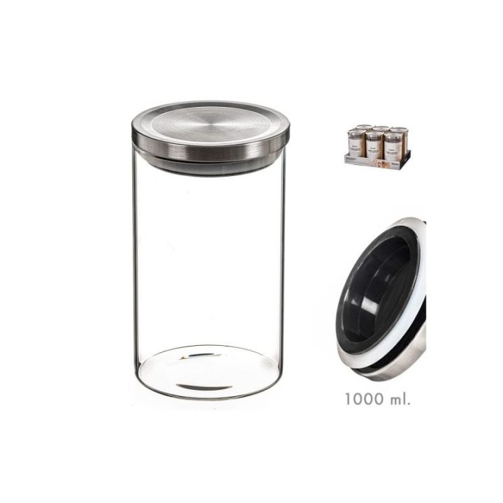 TARRO DE CRISTAL CON TAPA DE METAL 1000 ml | HogarLider