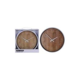 RELOJ PARA PARED EFECTO MADERA Ø25cm. | HogarLider