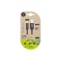 CABLE NYLON USB-A A MICRO USB 1m NEGRO | HogarLider