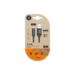 CABLE NYLON USB-A A USB-C 1m NEGRO | HogarLider
