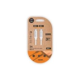 CABLE NYLON USB-C A USB-C 1m BLANCO | HogarLider