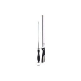 CUCHILLO JAMONERO + CHAIRA ACERO INOX | HogarLider